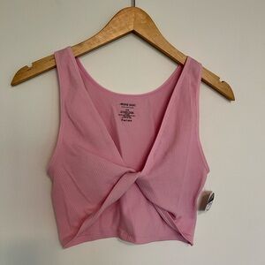 Pink Cross Front Crop-Top